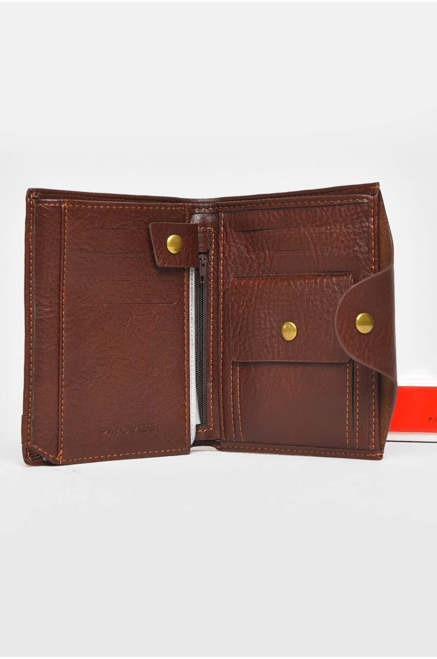 Гаманець чоловічий із екошкіри темно-коричневого кольору 0302 212108