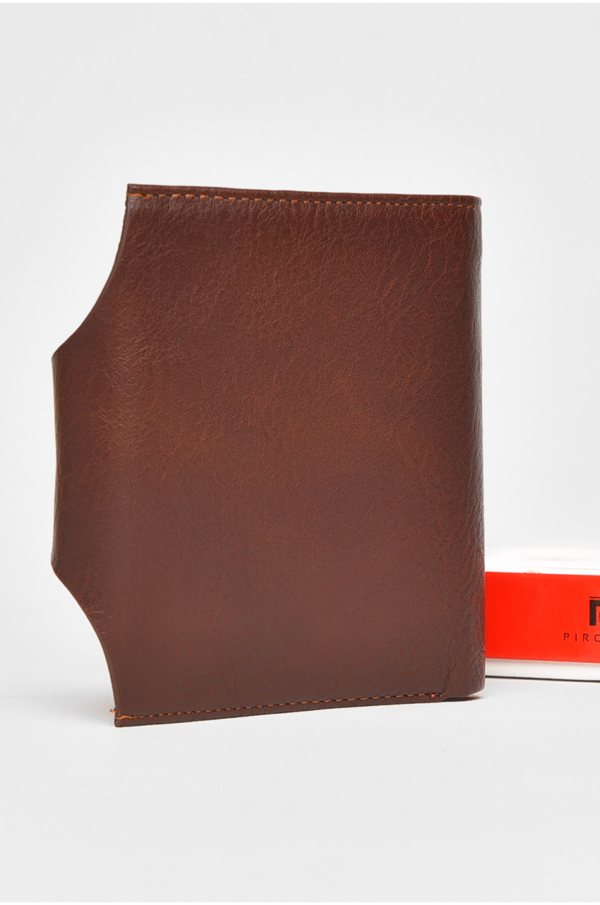 Гаманець чоловічий із екошкіри темно-коричневого кольору 0302 212108