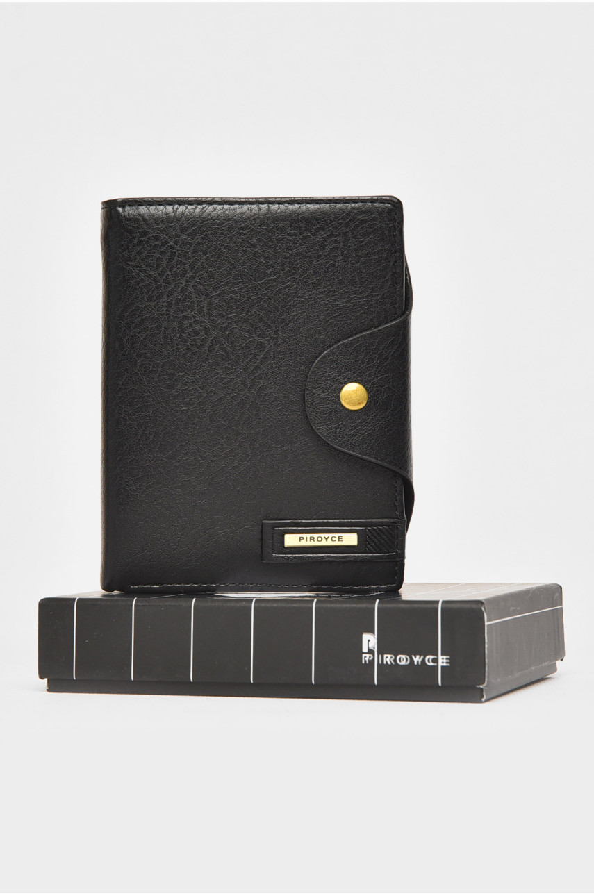 Гаманець чоловічий із екошкіри чорного кольору 302 212109
