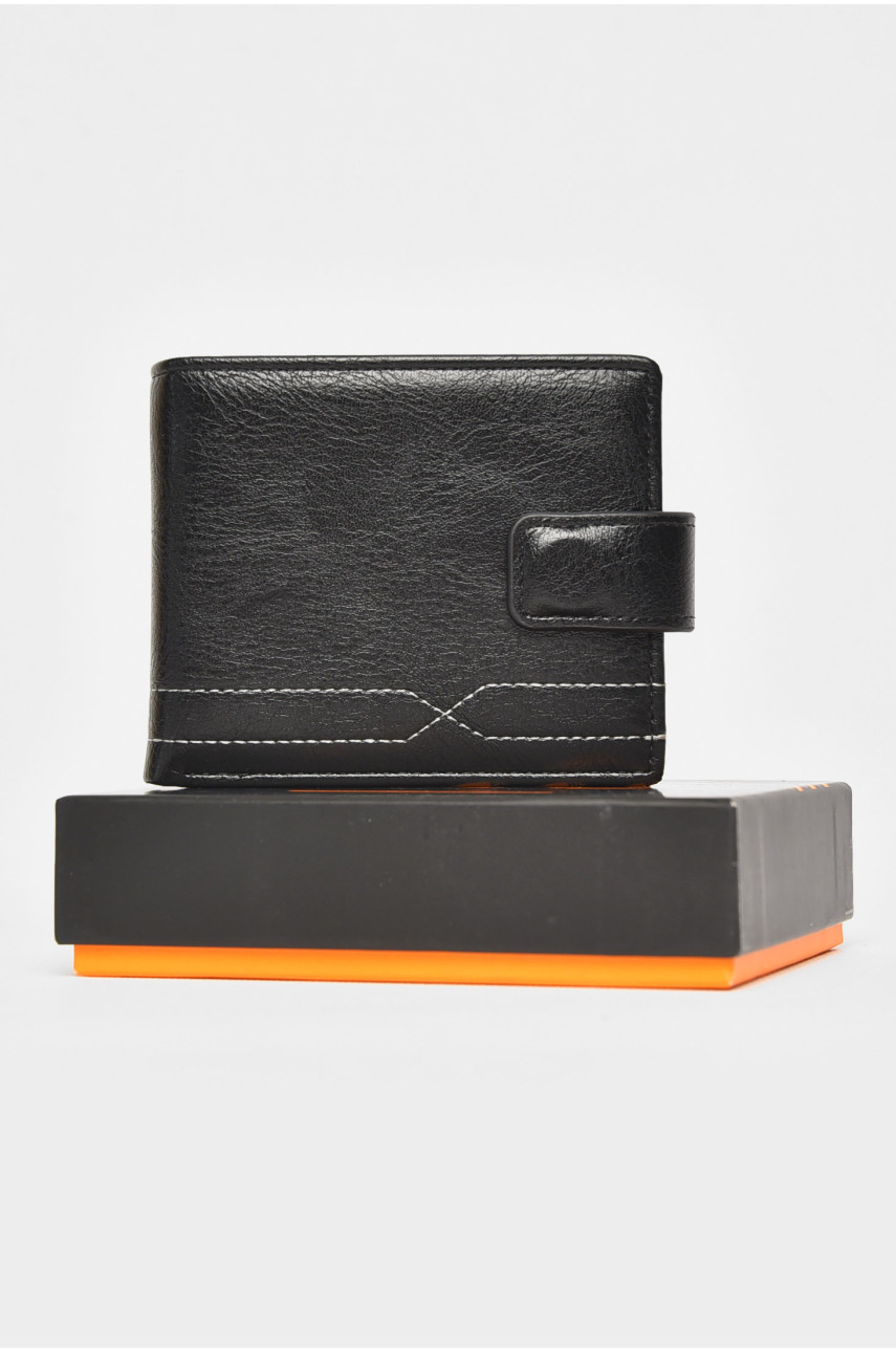 Гаманець чоловічий із екошкіри чорного кольору 208-3 212112