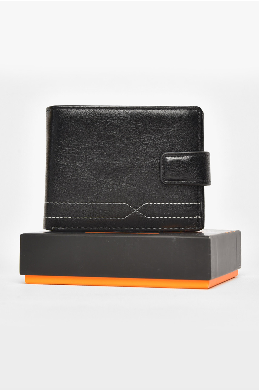 Гаманець чоловічий із екошкіри чорного кольору 538-3 212117