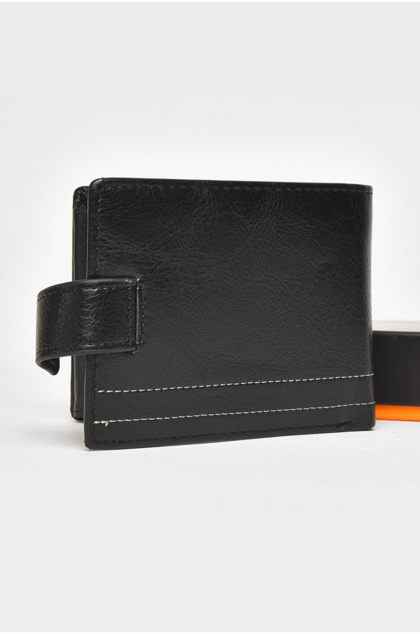 Гаманець чоловічий із екошкіри чорного кольору 538-3 212117