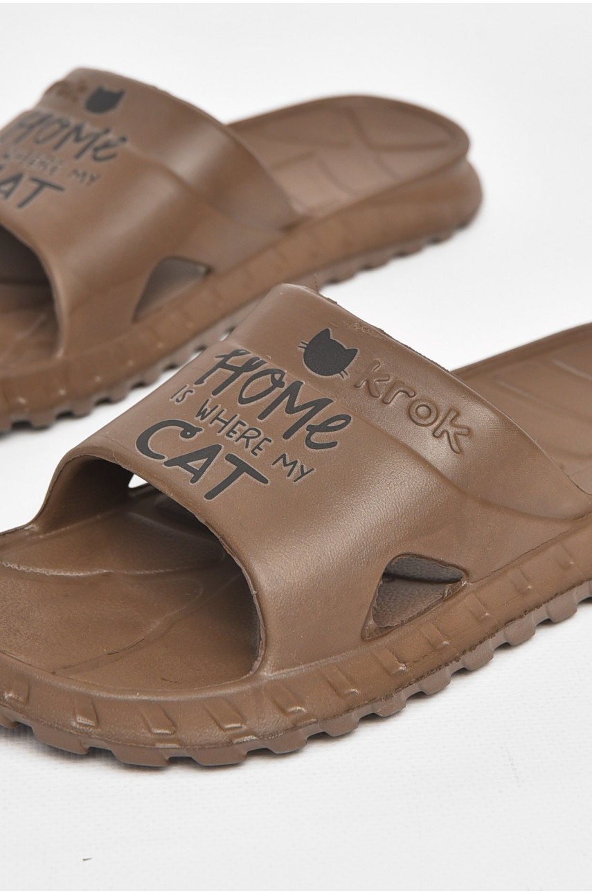 Шлепки пена женские шоколадного цвета С-74 212118