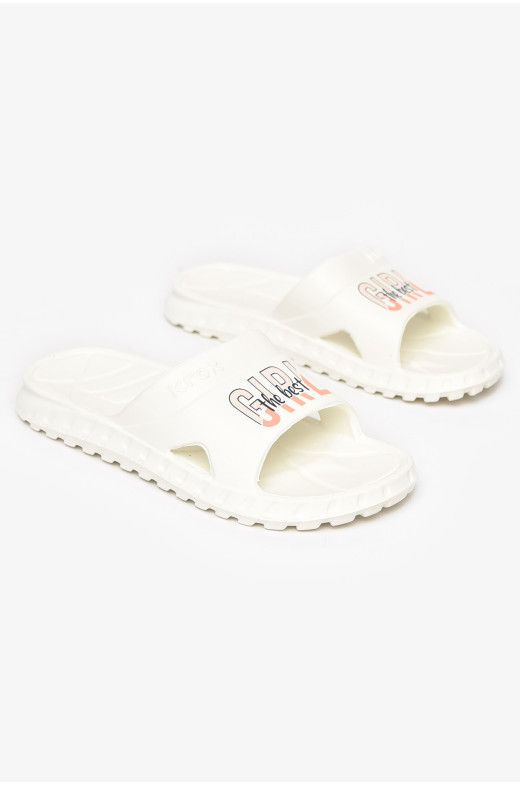 Шлепки пена женские белого цвета С-74 212119