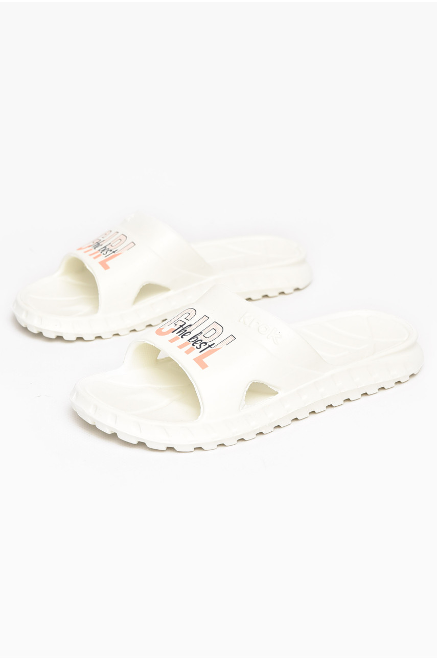 Шлепки пена женские белого цвета С-74 212119