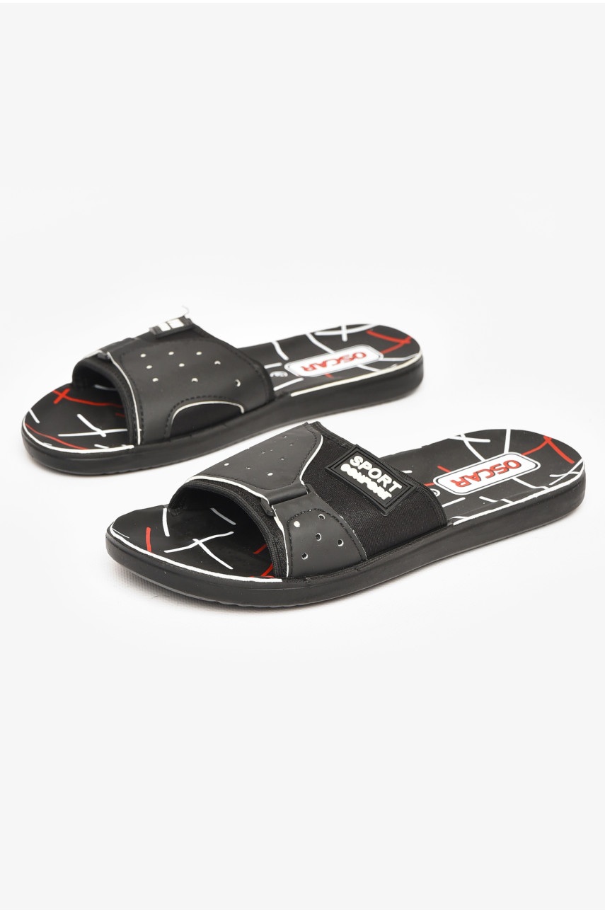Шлепки мужские черно-белого цвета s-25 212127