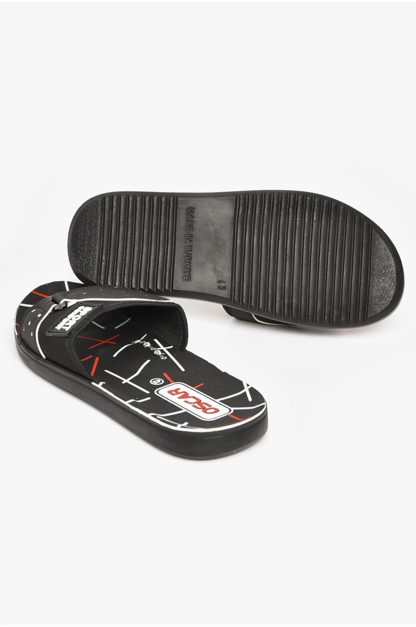 Шлепки мужские черно-белого цвета s-25 212127 Шлепки мужские черно-белого цвета s-25 212127