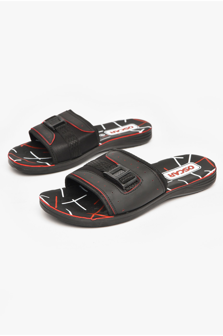 Шлепки мужские черно-красного цвета s-24 212128