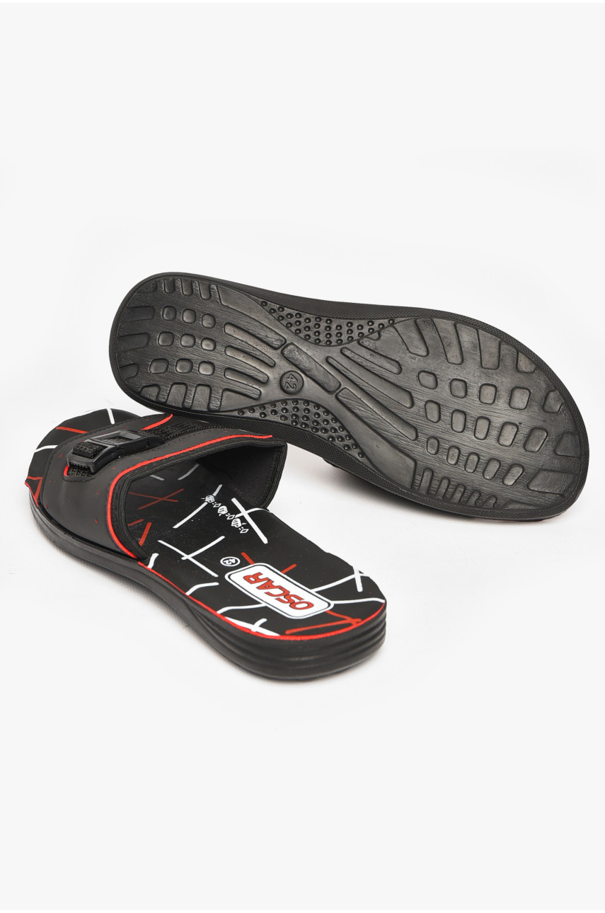 Шлепки мужские черно-красного цвета s-24 212128 Шлепки мужские черно-красного цвета s-24 212128
