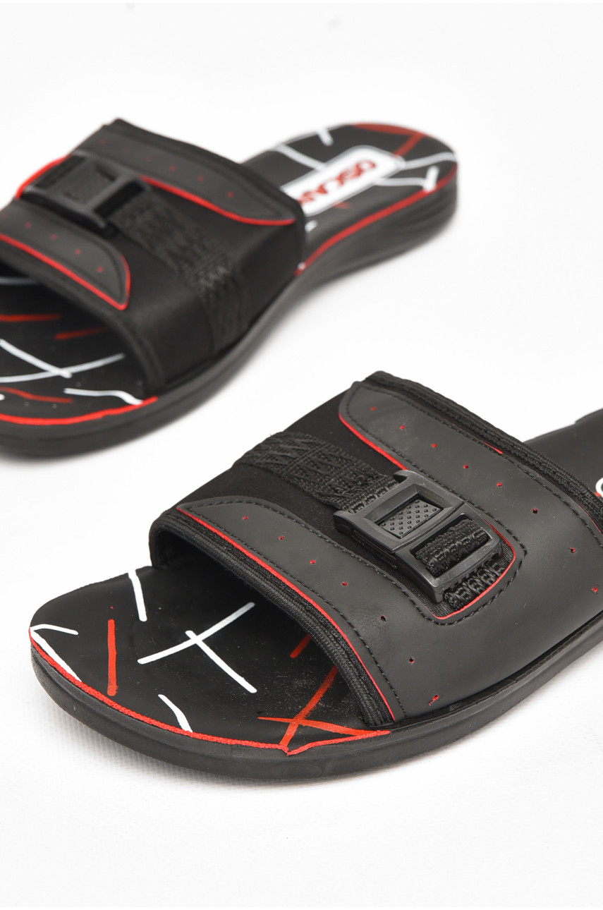 Шлепки мужские черно-красного цвета s-24 212128 Шлепки мужские черно-красного цвета s-24 212128