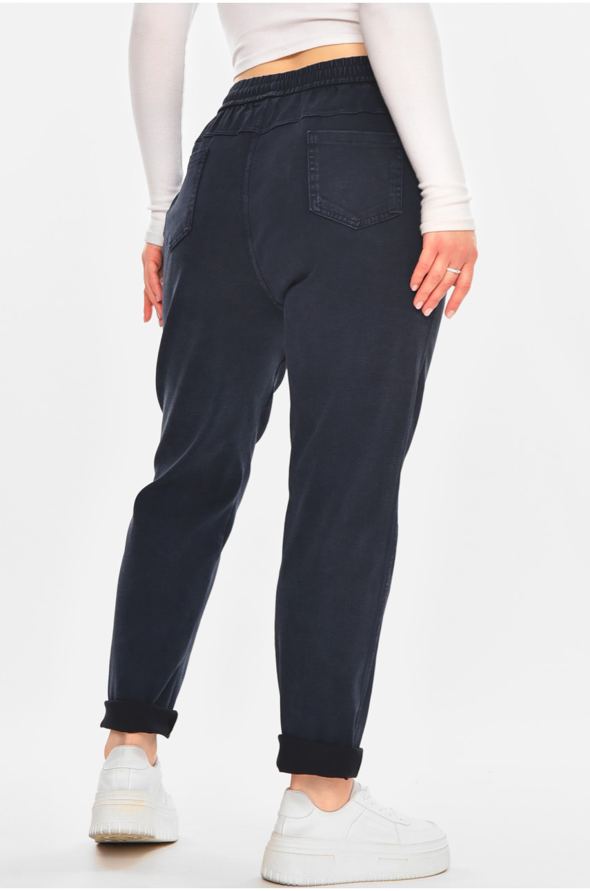 Джинсы женские однотонные тёмно-синего цвета А4086-2 212129