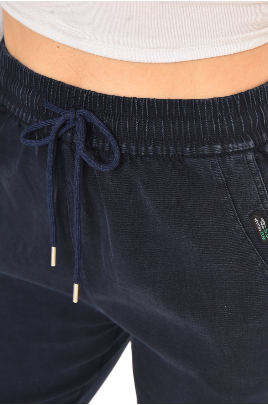 Джинсы женские однотонные тёмно-синего цвета А4086-2 212129