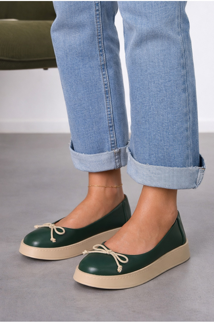 Лоферы женские темно-зеленого цвета Е371-5 212130