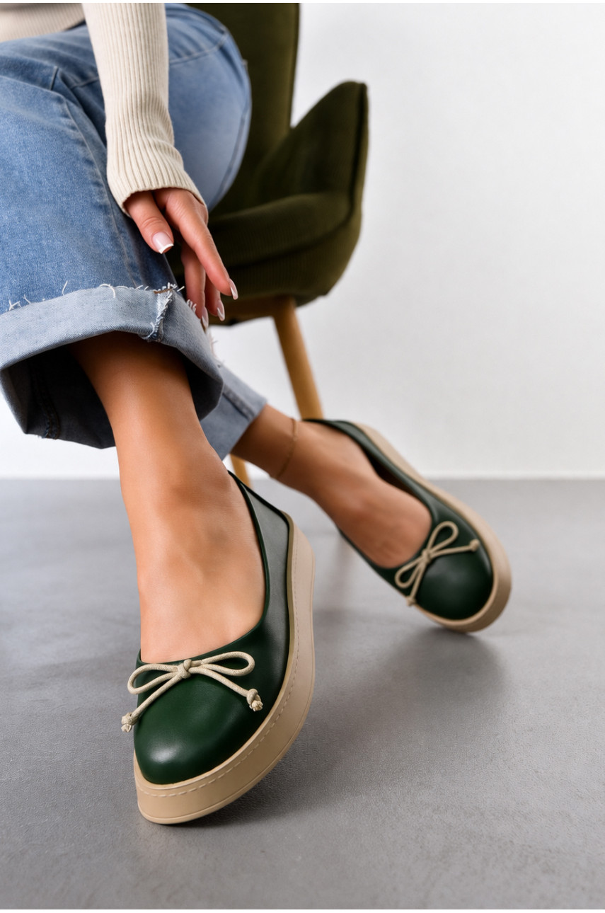 Лоферы женские темно-зеленого цвета Е371-5 212130