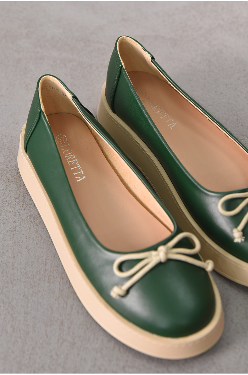 Лоферы женские темно-зеленого цвета Е371-5 212130