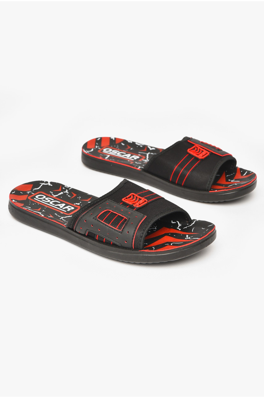 Шлепки мужские черно-красного цвета s-32 212131