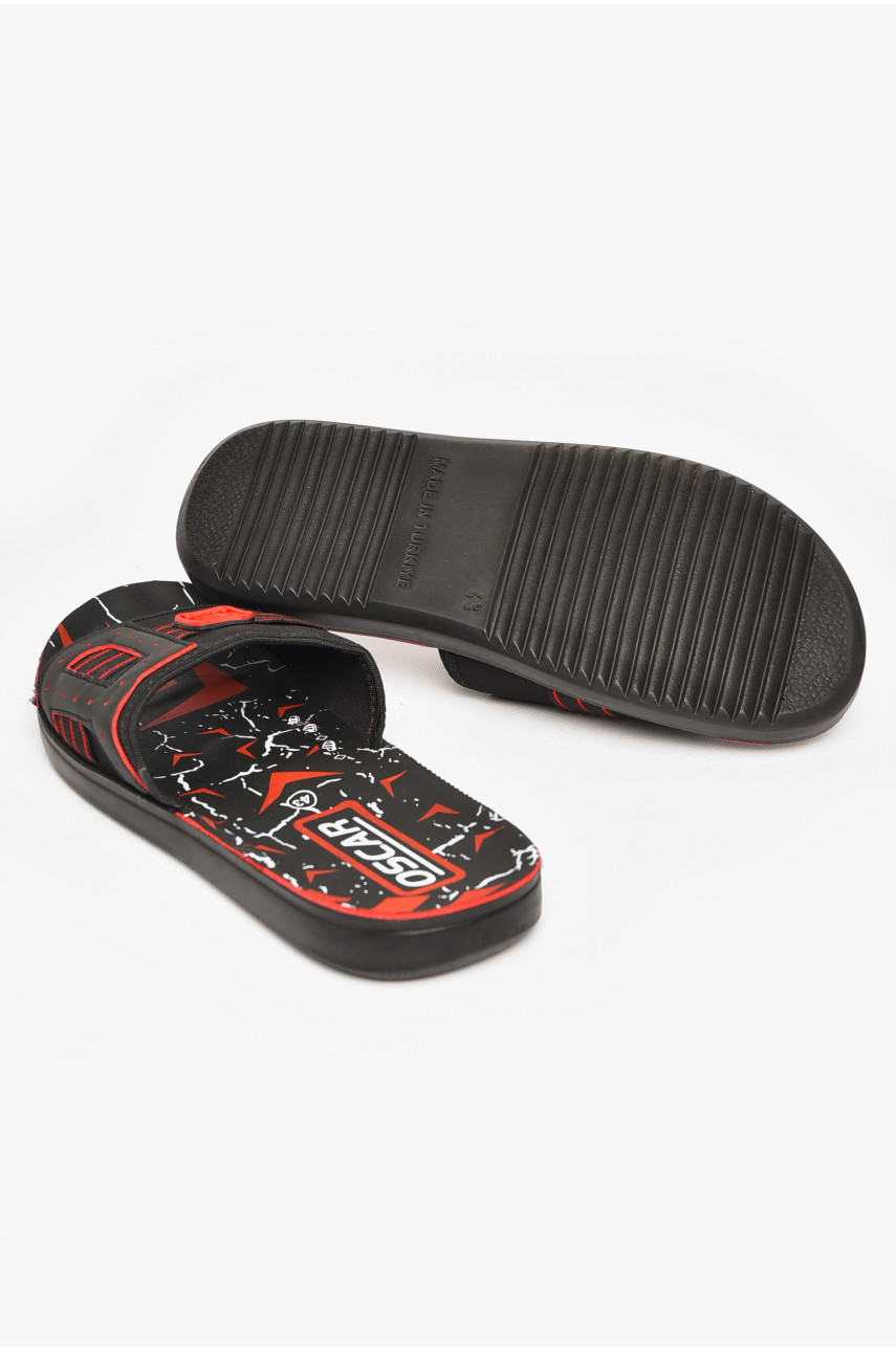 Шлепки мужские черно-красного цвета s-32 212131 Шлепки мужские черно-красного цвета s-32 212131