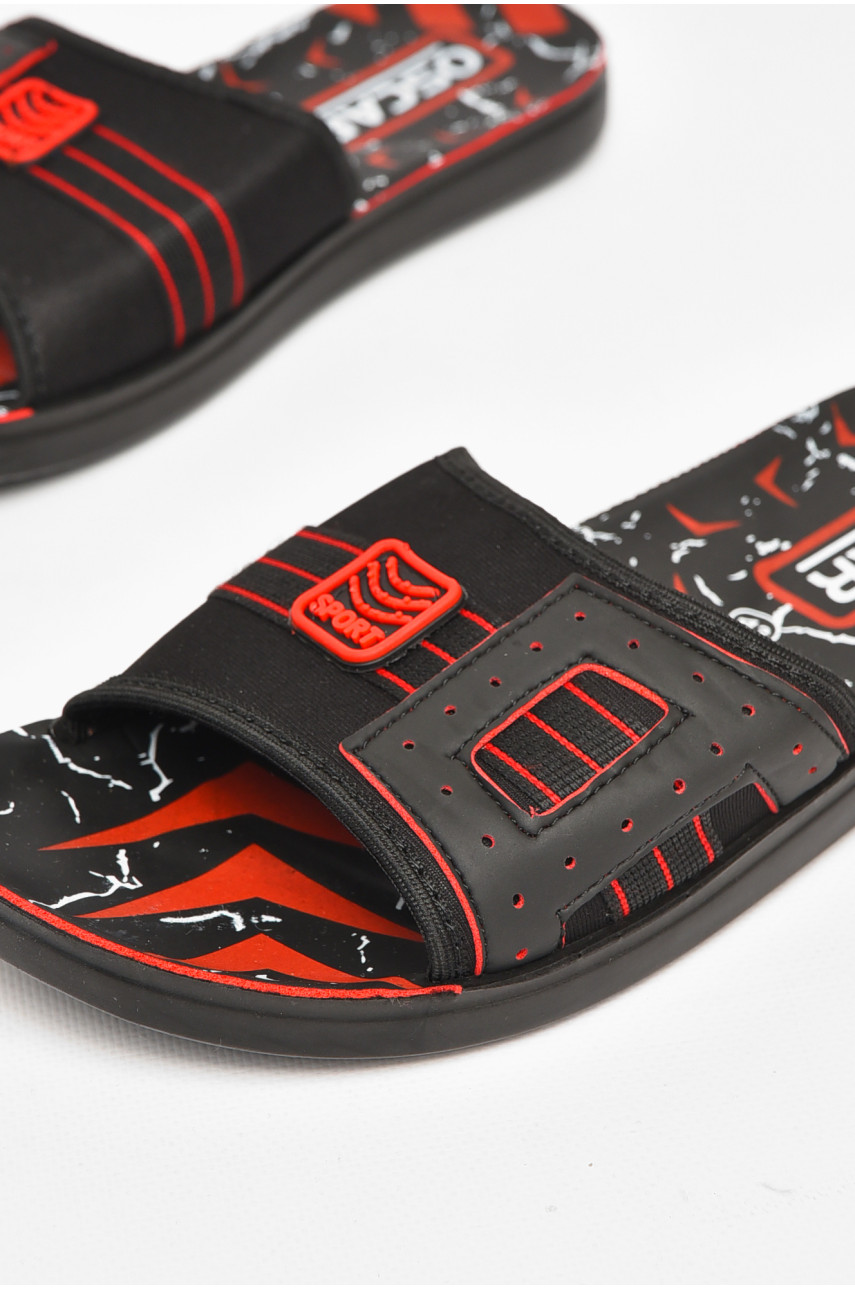 Шлепки мужские черно-красного цвета s-32 212131 Шлепки мужские черно-красного цвета s-32 212131