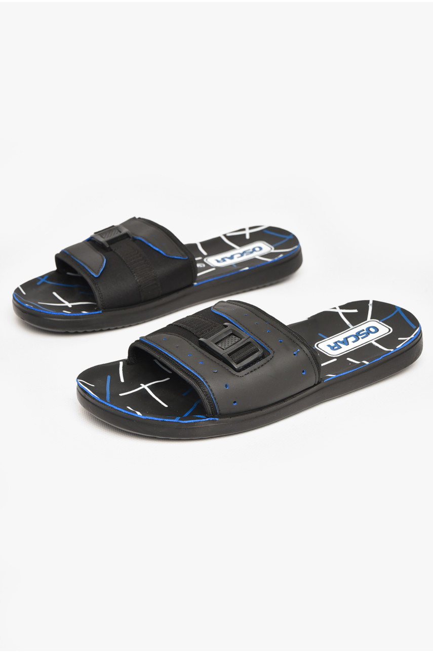 Шлепки мужские черно-синего цвета s-24 212132