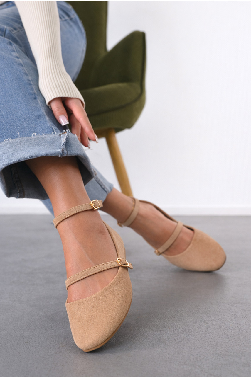 Балетки женские светло-бежевого цвета Е353-3 212133