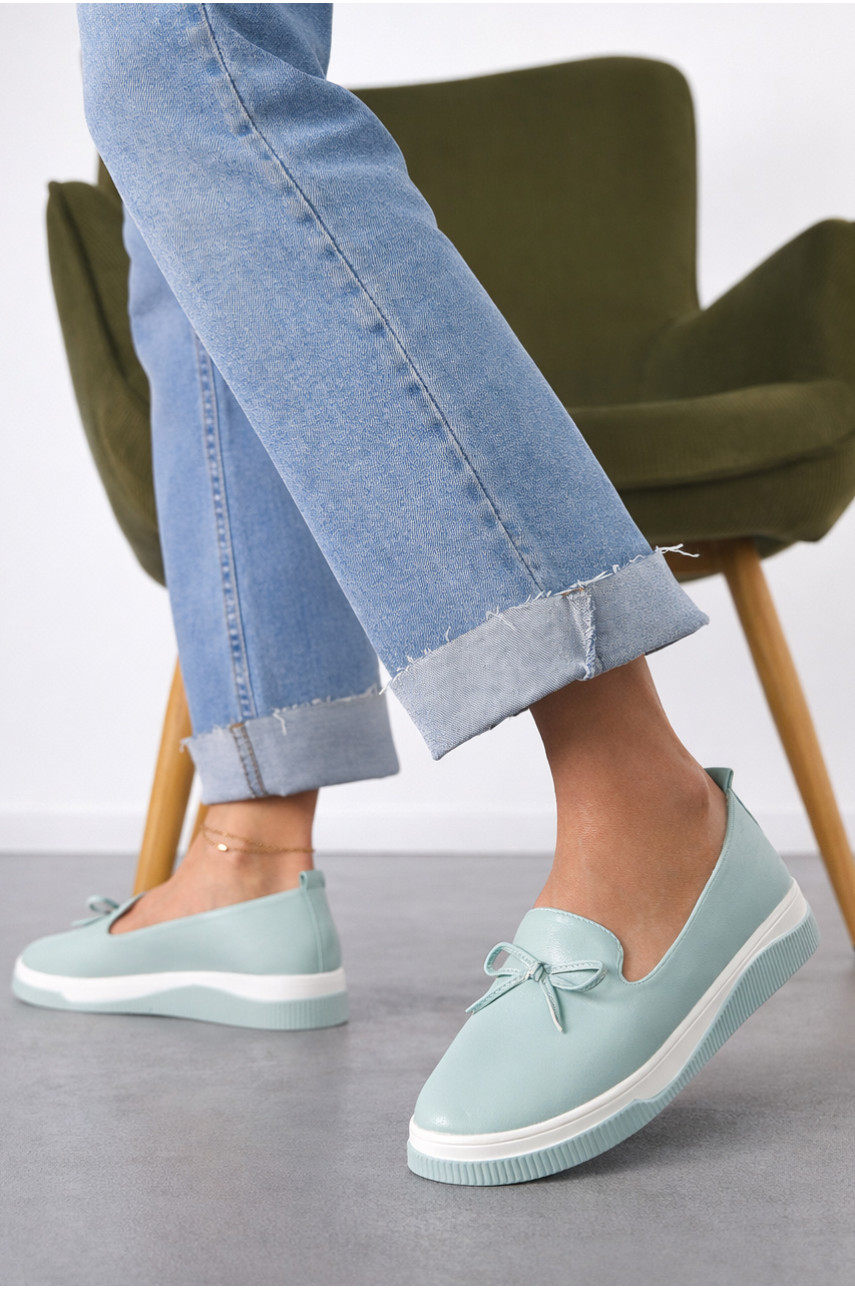 Туфли-лоферы женские голубого цвета Х328-3 212138