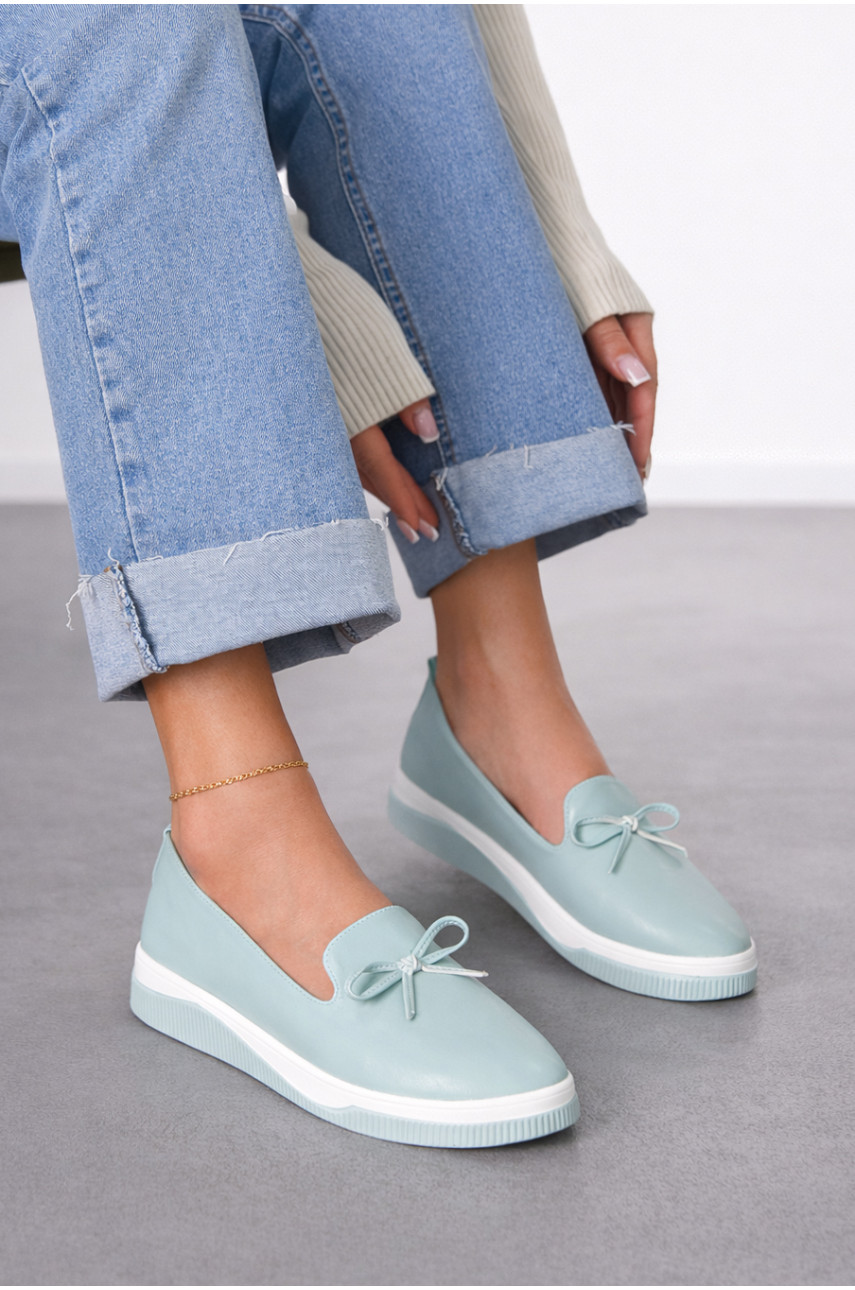 Туфли-лоферы женские голубого цвета Х328-3 212138