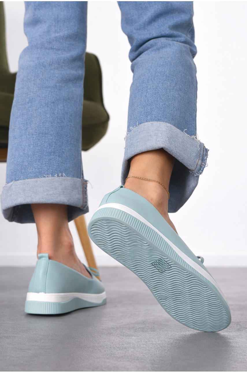 Туфли-лоферы женские голубого цвета Х328-3 212138