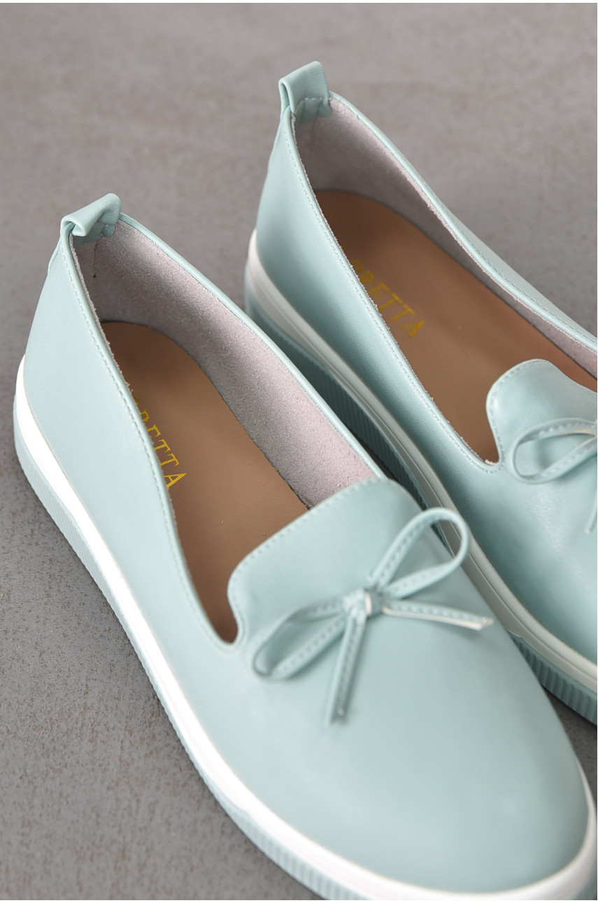 Туфли-лоферы женские голубого цвета Х328-3 212138