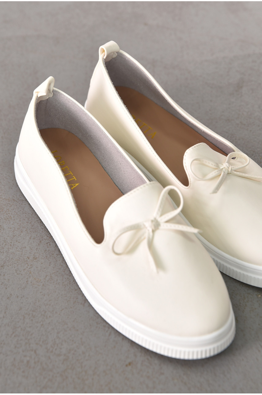 Туфли-лоферы женские белого цвета Х328-2 212139