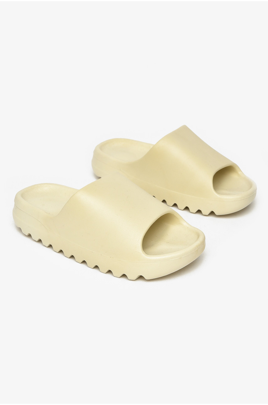 Шлепанцы резиновые женские бежевого цвета 9017-3 212140