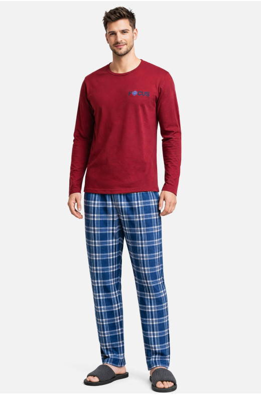 Пижама мужская бордового цвета с принтом 16481 212144