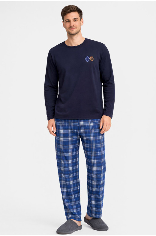 Пижама мужская тёмно-синего цвета с принтом 16481 212145