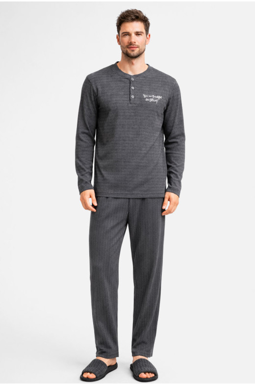 Пижама мужская тёмно-серого цвета с принтом 7515 212148