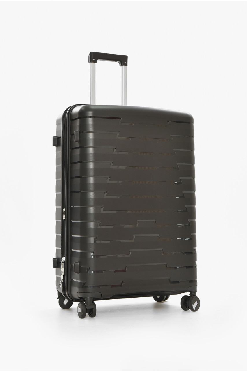 Чемодан дорожный на 4 колесах черного цвета 92л 212149