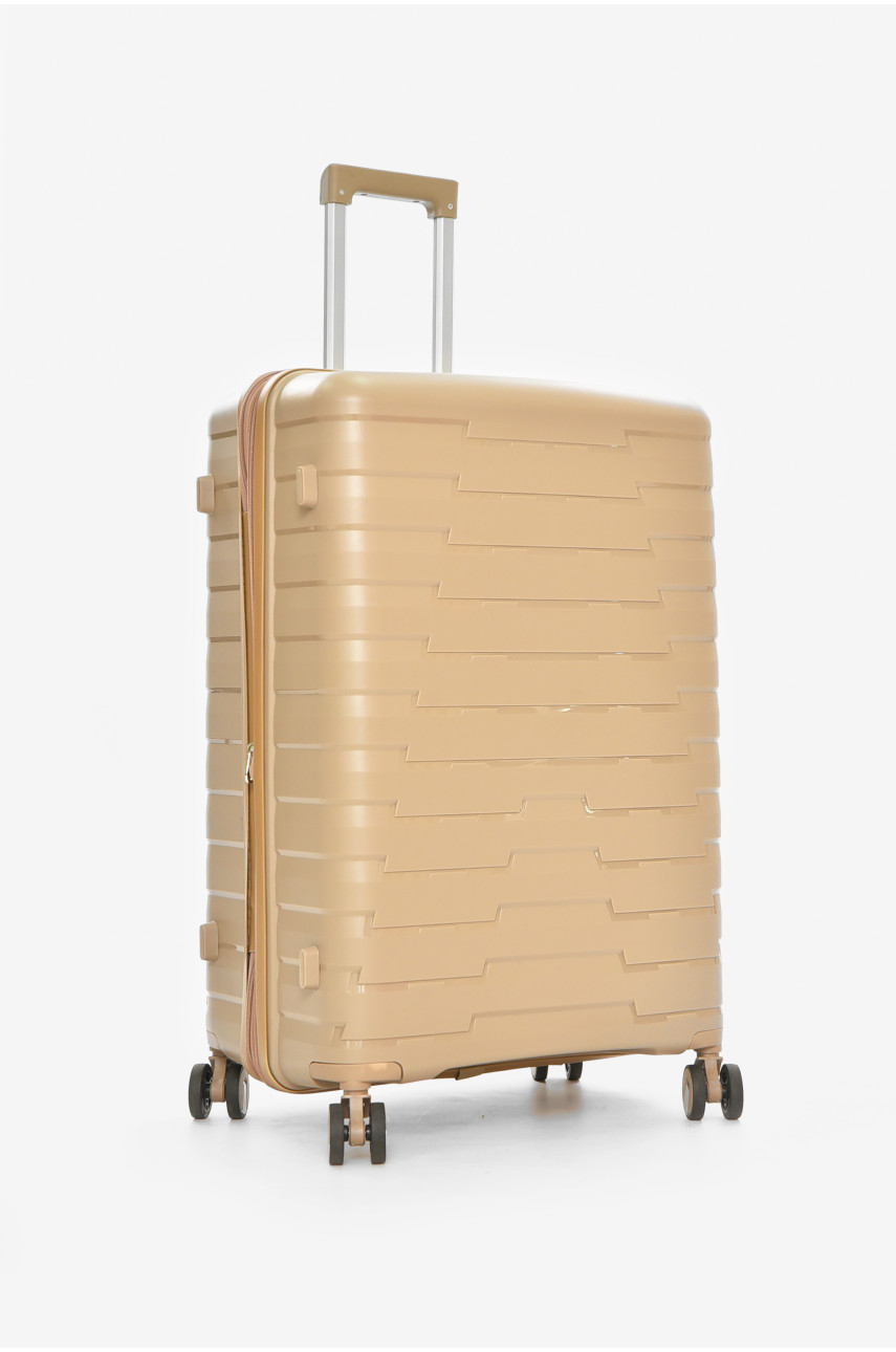 Чемодан дорожный на 4 колесах бежевого цвета 92л 212153