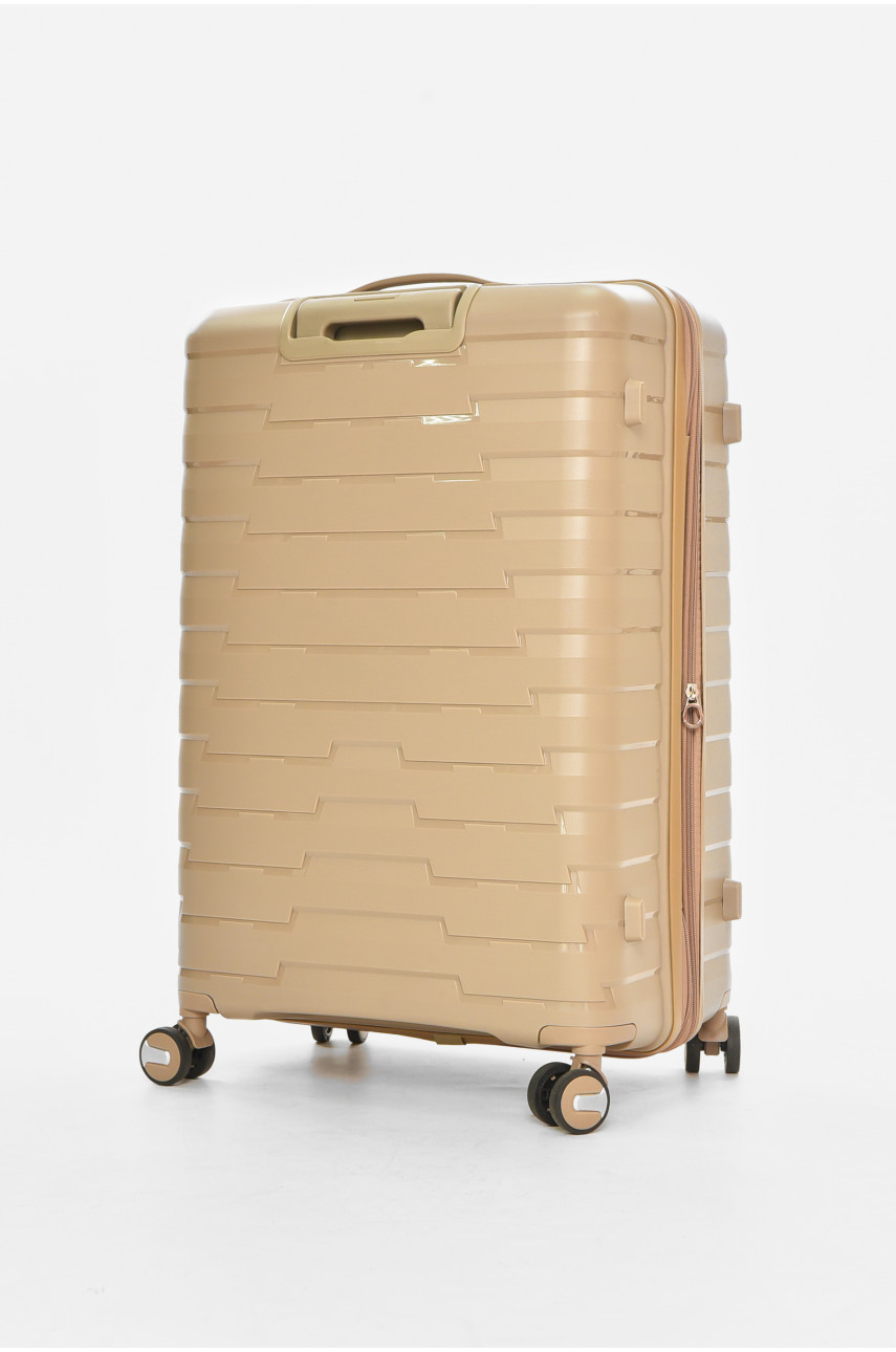 Чемодан дорожный на 4 колесах бежевого цвета 92л 212153