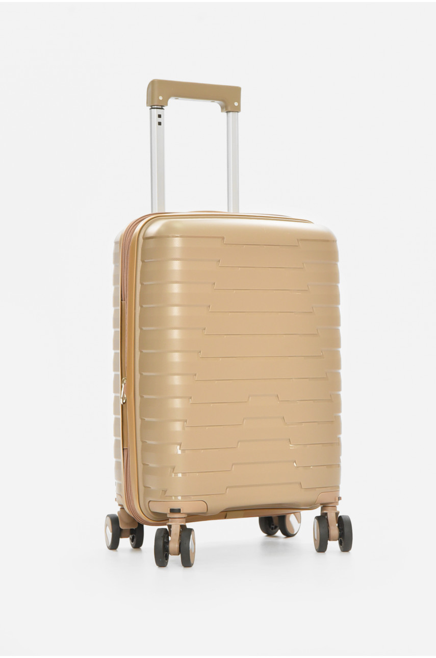 Чемодан дорожный на 4 колесах бежевого цвета 23л 212156