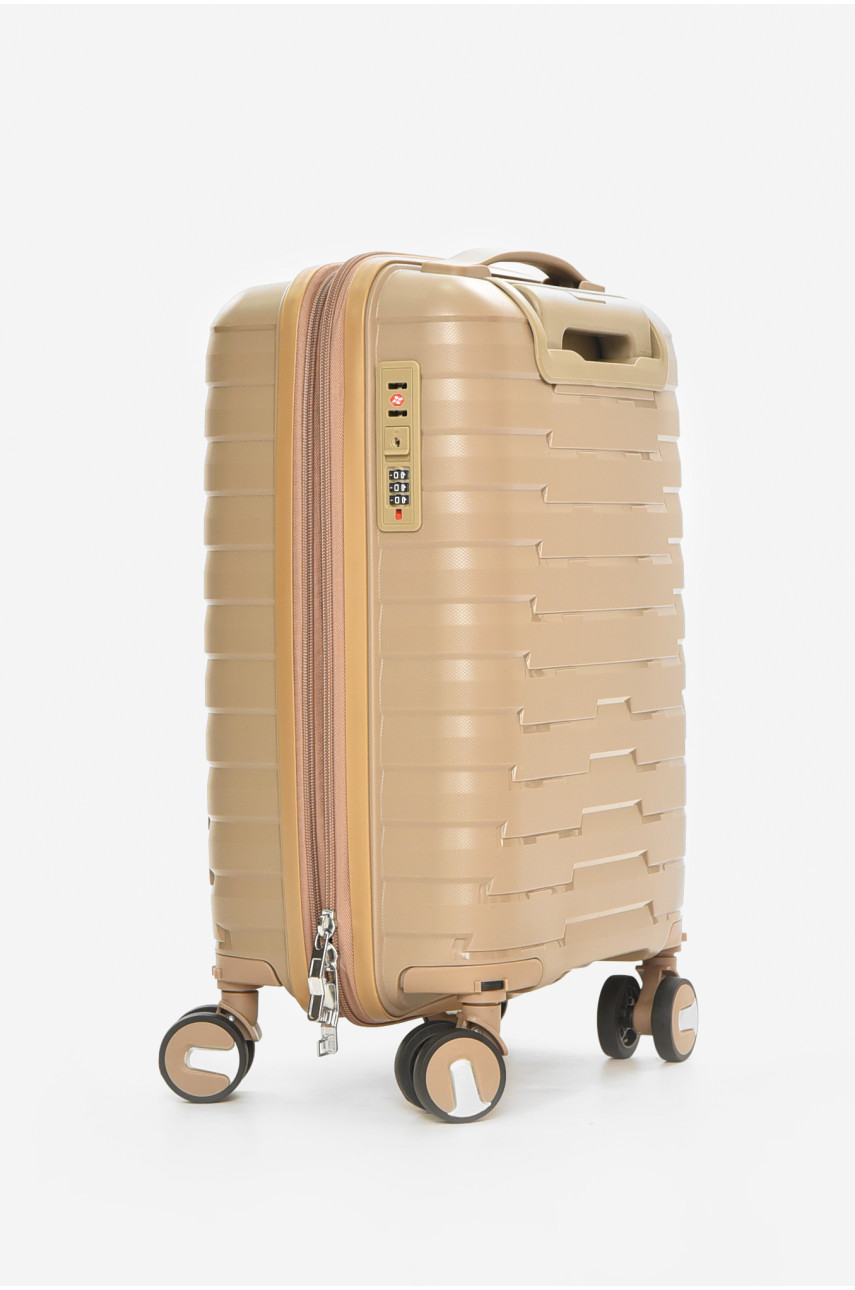 Чемодан дорожный на 4 колесах бежевого цвета 23л 212156