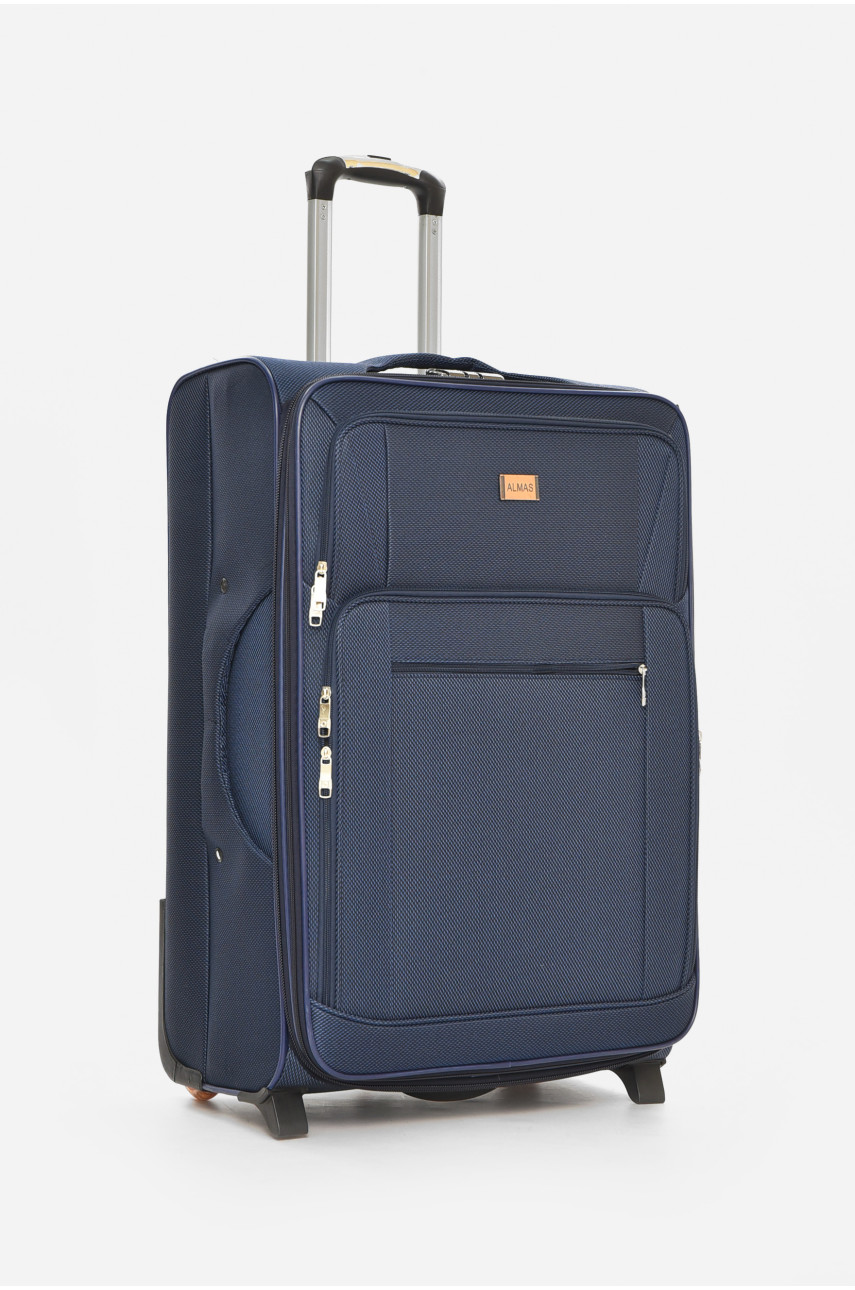 Чемодан дорожный на 2 колесах темно-синего цвета 100л 212157