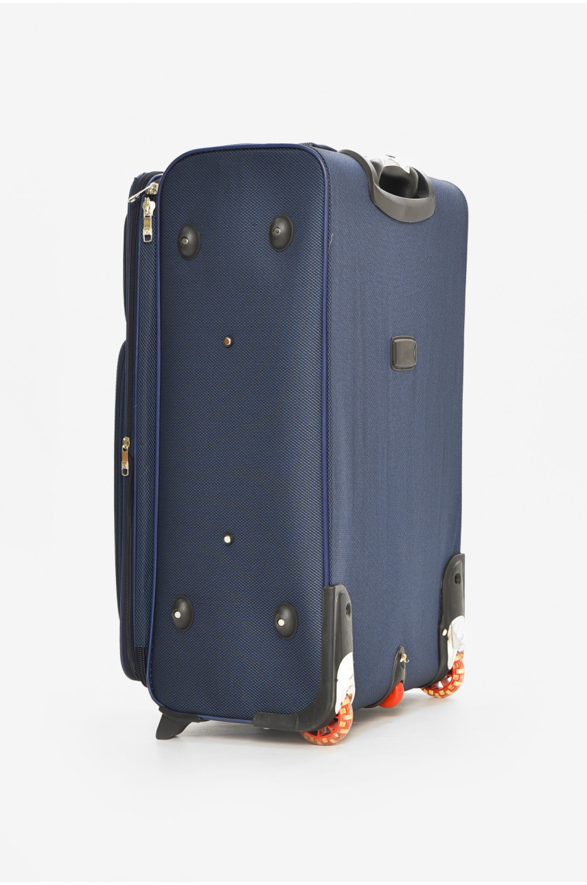 Чемодан дорожный на 2 колесах темно-синего цвета 100л 212157