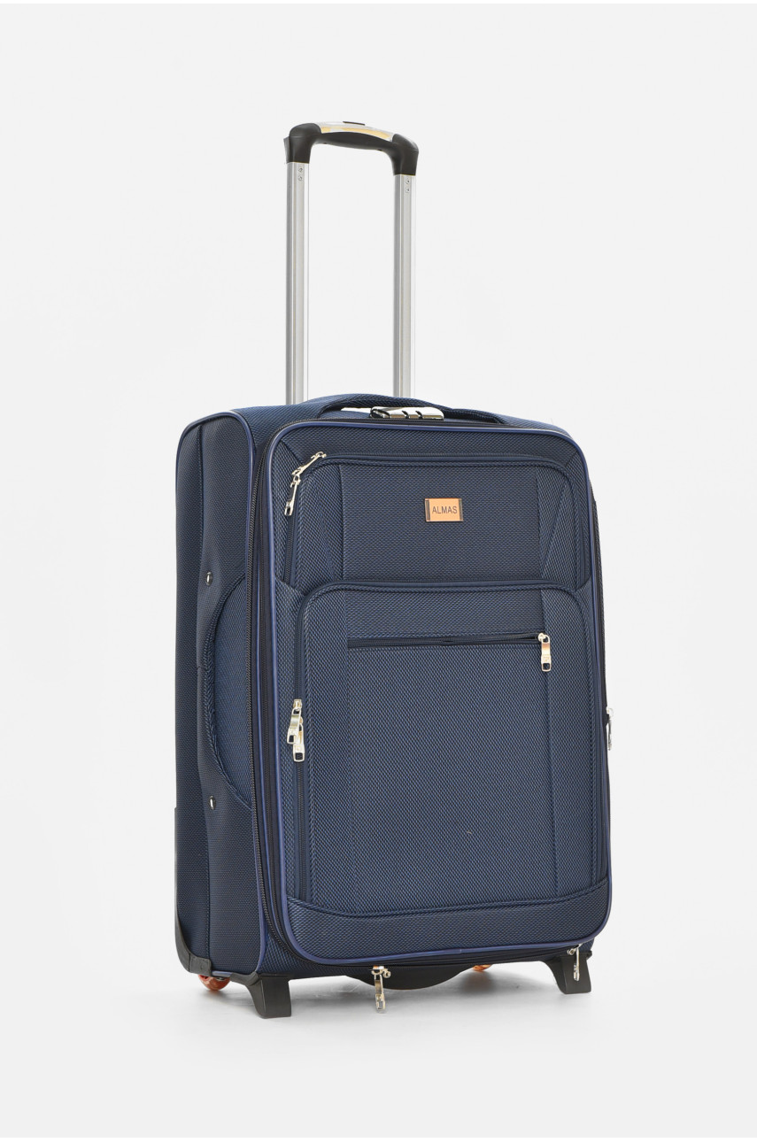 Чемодан дорожный на 2 колесах темно-синего цвета 60л 212158