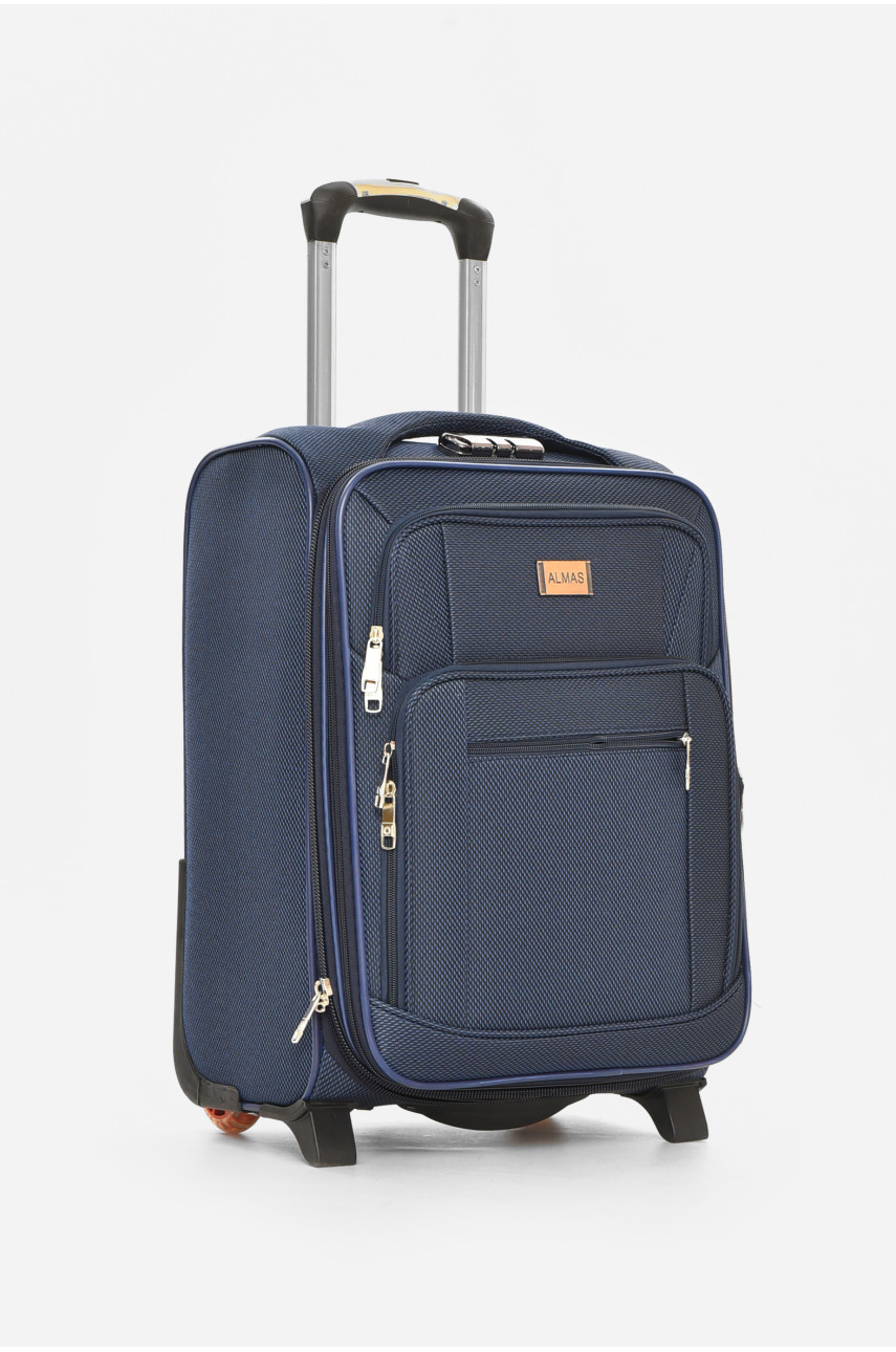 Чемодан дорожный на 2 колесах темно-синего цвета 34л 212159