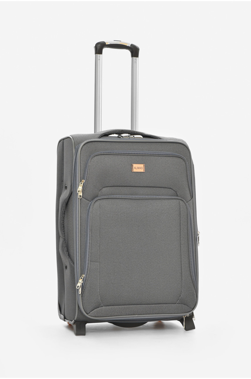 Чемодан дорожный на 2 колесах серого цвета 60л 212161