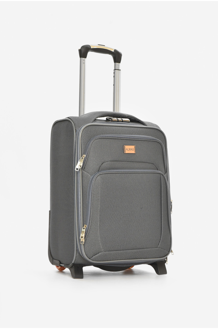 Чемодан дорожный на 2 колесах серого цвета 34л 212162
