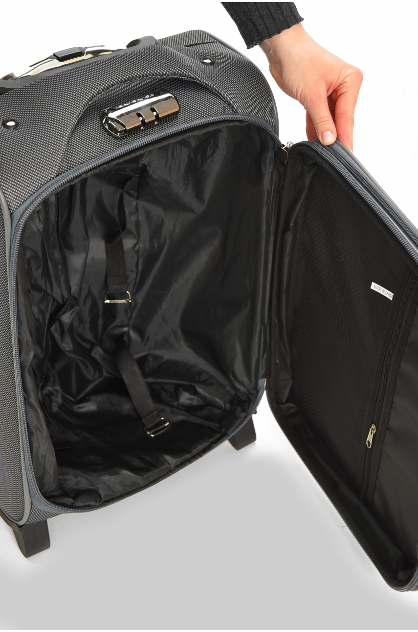 Чемодан дорожный на 2 колесах серого цвета 34л 212162