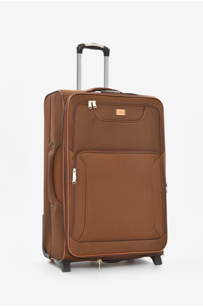 Чемодан дорожный на 2 колесах коричневого цвета 100л 212163