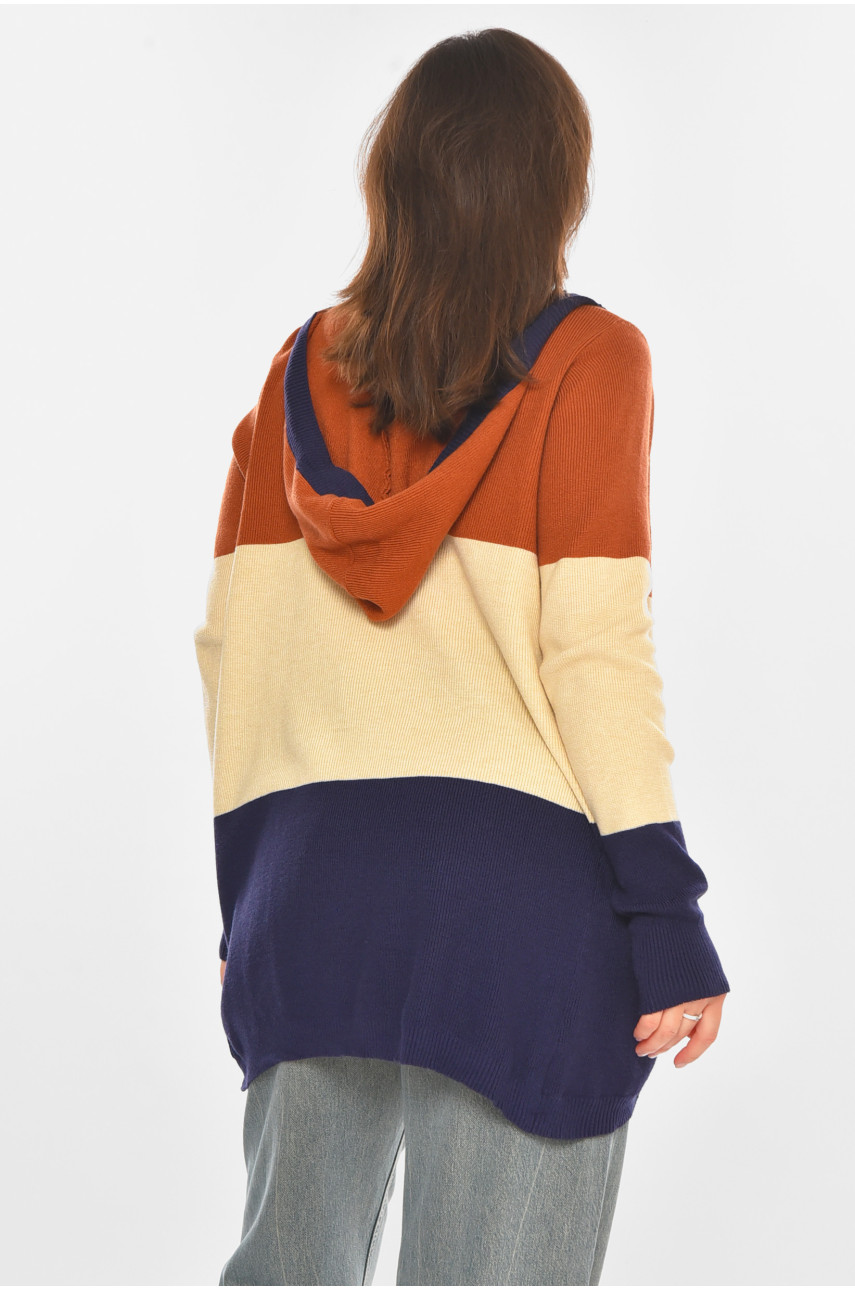 Кардиган женский коричневого цвета с принтом 11743 212177