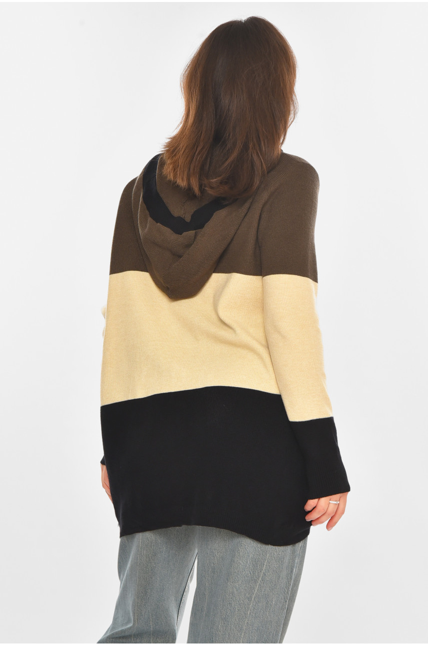 Кардиган женский тёмно-зеленого цвета с принтом 11743 212186