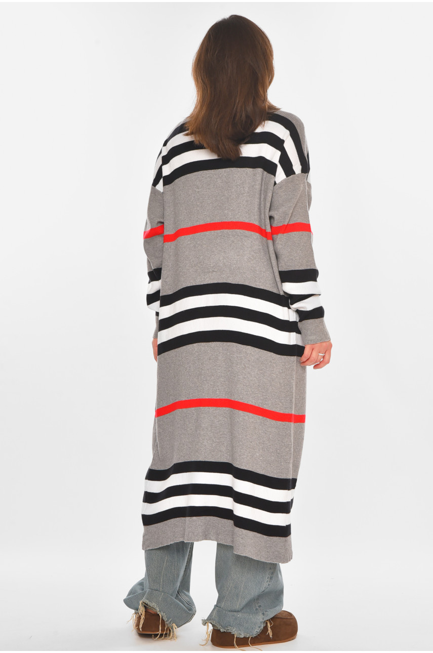 Кардиган женский серого цвета с принтом 11749 212191