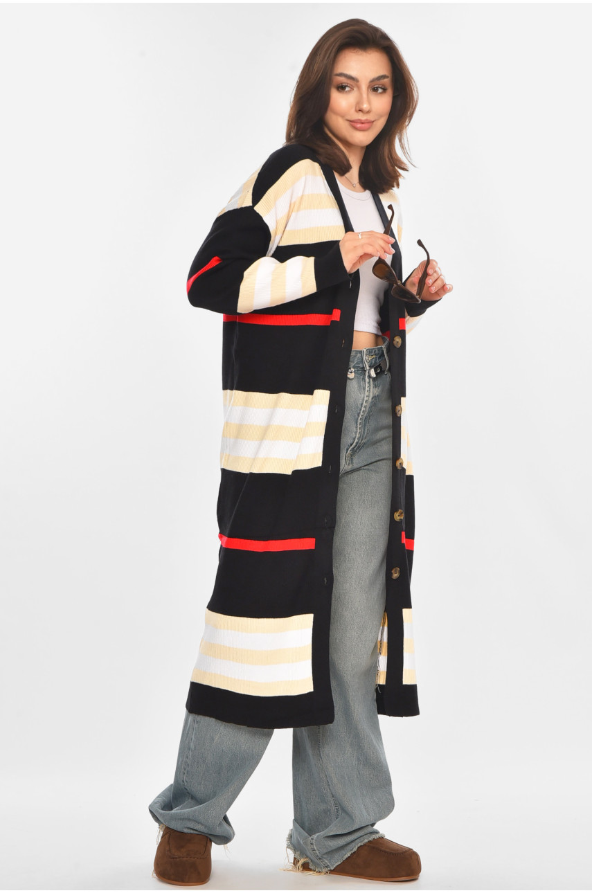 Кардиган женский черного цвета с принтом 11749 212192